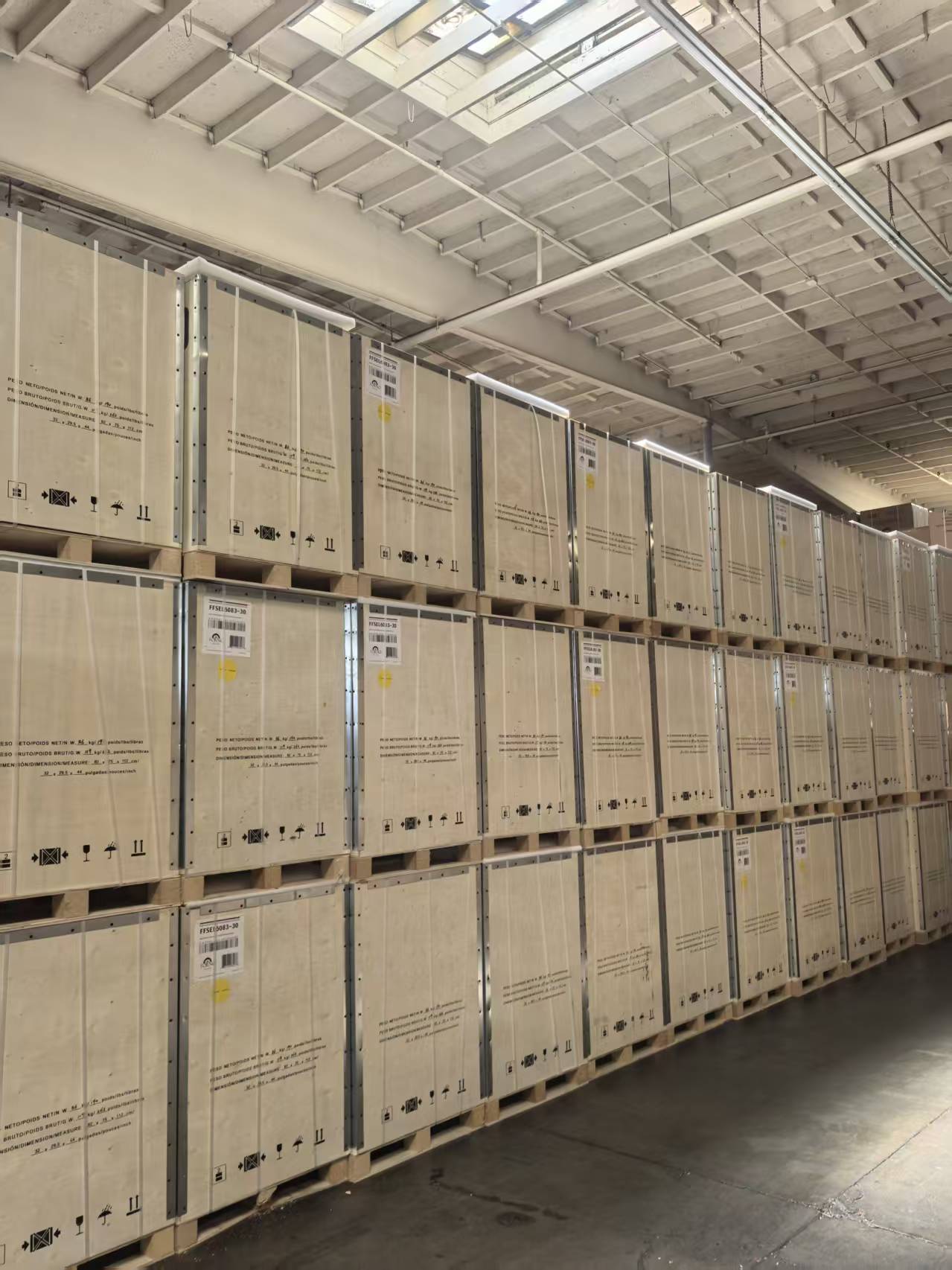Furniture warehouse stocked for retail
