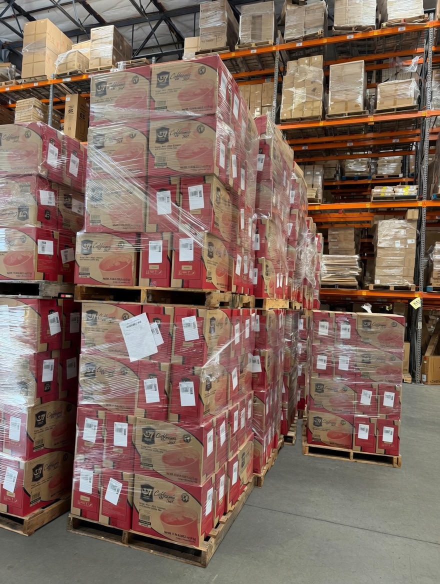 Pallets of cartons inbound to Amazon FBA centers